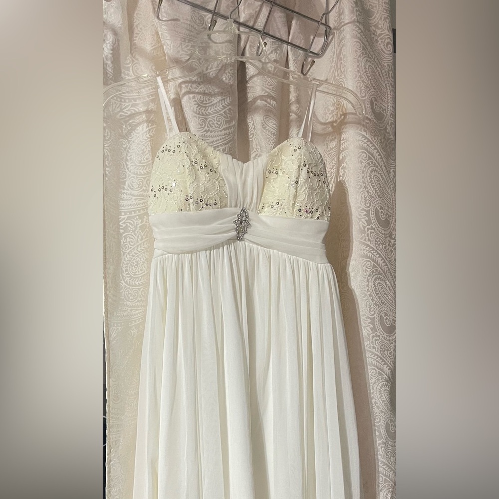 by & by Cream Dress with Embellishments